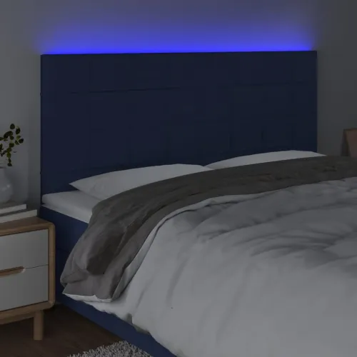 LED uzglavlje plavo 180x5x118/128 cm od tkanine - Plava 180 x 5 x 118/128 cm Cijena