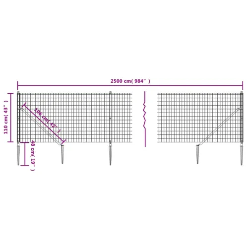 Žičana ograda sa šiljastim držačima antracit 1,1x25 m - Antracit 1.1 x 25 m Cijena