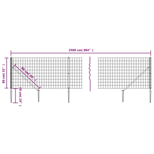 Žičana ograda sa šiljastim držačima antracit 0,8x25 m - Antracit 0.8 x 25 m Cijena