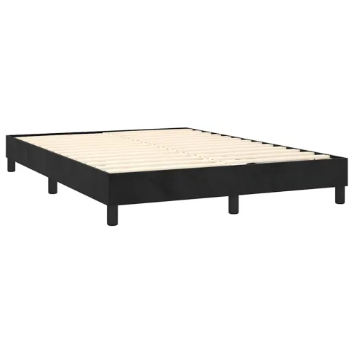Boxspring - Krevet s oprugama i madracem crni 140 x 190 cm baršunasti - Crna 140 x 190 cm vodoravne pruge Cijena