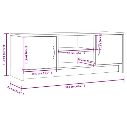 TV ormarić bijeli 102x30x37,5 cm od konstruiranog drva - Bijela 1 Cijena