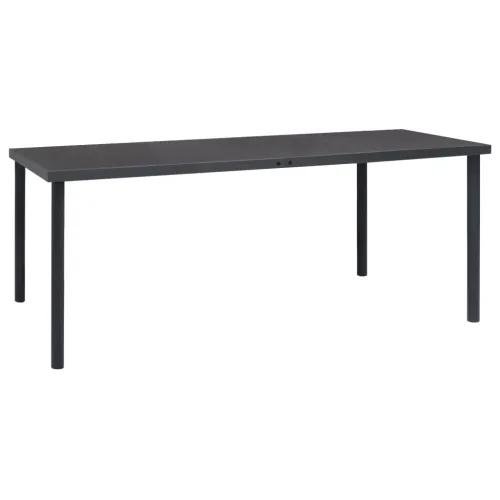 Vrtna garnitura - 7-dijelni vrtni blagovaonski set crni od čelika i tekstilena - Dužina stola 190 cm 6 Cijena