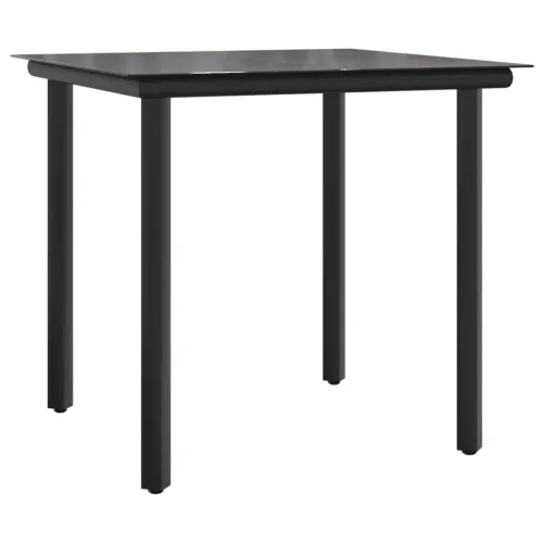 Vrtna garnitura - 5-dijelni vrtni blagovaonski set crni od čelika i tekstilena - Dužina stola 80 cm 4 Cijena