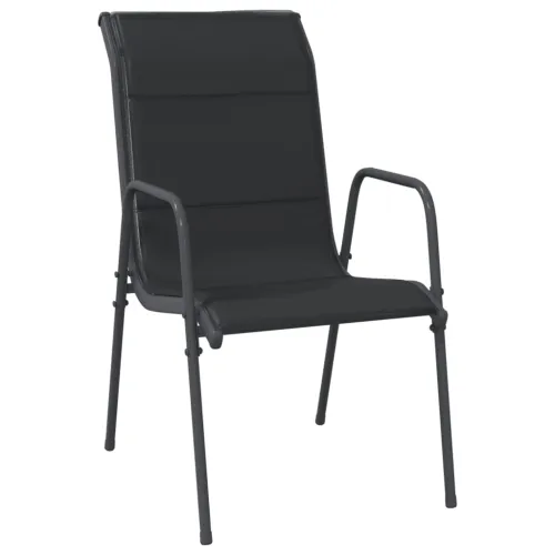 Vrtna garnitura - 5-dijelni vrtni blagovaonski set crni od čelika i tekstilena - Dužina stola 80 cm 4 Cijena