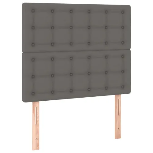 Boxspring - Krevet s oprugama i madracem sivi 80 x 200 cm od umjetne kože - Siva 80 x 200 cm gumbi Cijena
