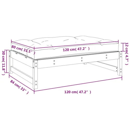 Vrtni tabure 120 x 80 cm od impregnirane borovine - impregnirani bor 1 naslon za noge Cijena