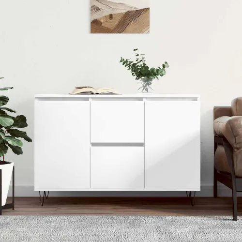 Komoda bijela 101,5x35x70 cm od konstruiranog drva - Bijela 1 Bijela Cijena
