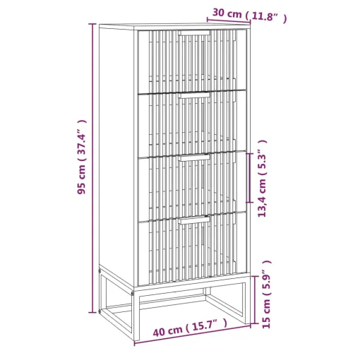 Visoka komoda crna 40 x 30 x 95 cm od konstruiranog drva - Crna 1 Cijena