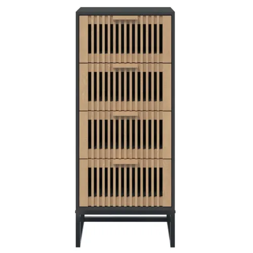 Visoka komoda crna 40 x 30 x 95 cm od konstruiranog drva - Crna 1 Cijena