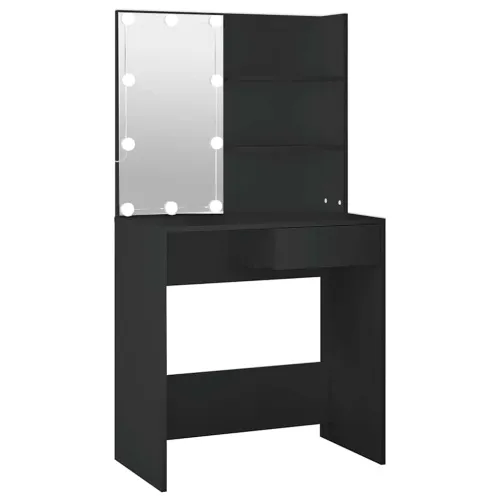 Toaletni stolić s LED svjetlima crni 74,5 x 40 x 141 cm - Crna 1 Crna Cijena