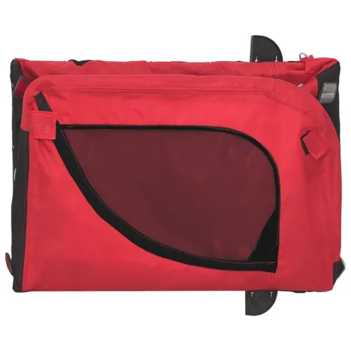 Prikolica za bicikl za ljubimce crveno-crna tkanina i željezo - Crvena 136 x 69 x 73.5 cm Cijena
