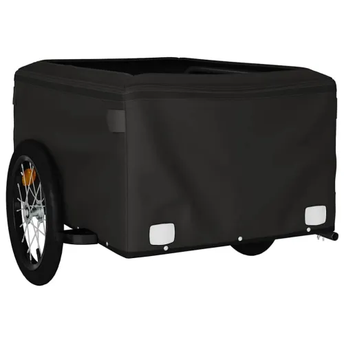 Prikolica za bicikl crno-narančasta 45 kg željezna - Narančasta 124 x 62.5 x 52 cm Cijena