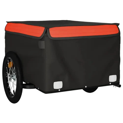 Prikolica za bicikl crno-narančasta 45 kg željezna - Narančasta 124 x 62.5 x 52 cm Cijena