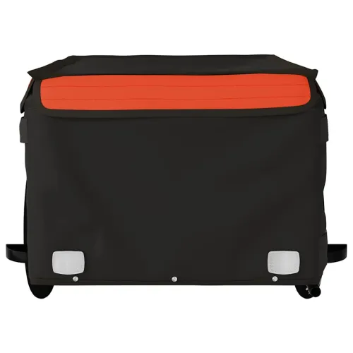 Prikolica za bicikl crno-narančasta 45 kg željezna - Narančasta 124 x 62.5 x 52 cm Cijena