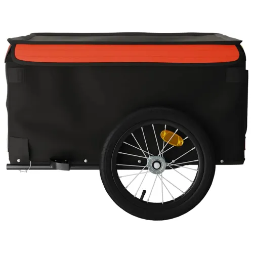 Prikolica za bicikl crno-narančasta 45 kg željezna - Narančasta 124 x 62.5 x 52 cm Cijena