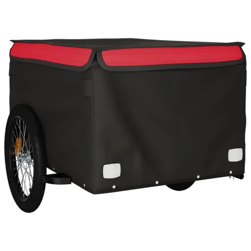 Prikolica za bicikl crno-crvena 45 kg željezna - Crvena 134 x 69 x 59 cm Cijena