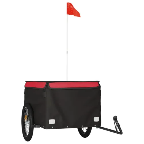 Prikolica za bicikl crno-crvena 45 kg željezna - Crvena 134 x 69 x 59 cm Cijena