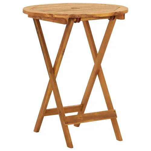 3-dijelni sklopivi bistro set od masivnog bagremovog drva - S naslonom za ruke Okruglo 60 cm Cijena