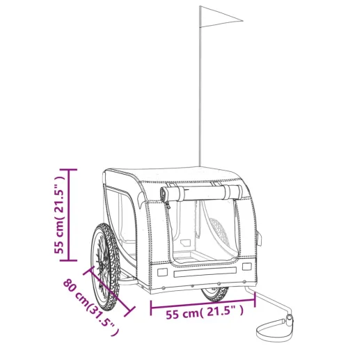 Prikolica za bicikl za ljubimce crna od tkanine i željeza - Crna 136 x 69 x 73.5 cm Cijena