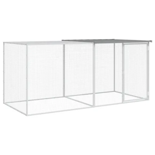 Kavez za kokoši s krovom svjetlosivi 203x98x90 cm čelični - Svjetlosiva 203 x 98 x 90 cm Svjetlosiva 203 x 98 x 90 cm Cijena