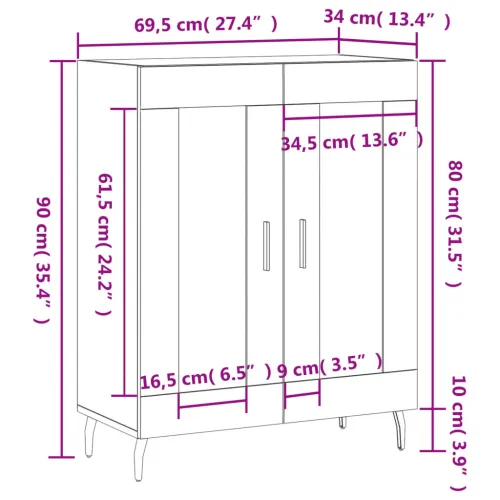 Komoda boja hrasta sonome 69,5x34x90 cm od konstruiranog drva - sonoma hrast 1 Cijena