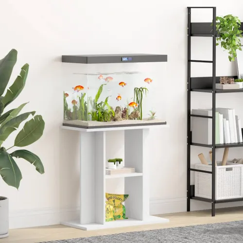 Stalak za akvarij bijeli 60 x 30 x 60 cm od konstruiranog drva - Bijela 60 x 30 x 60 cm Cijena