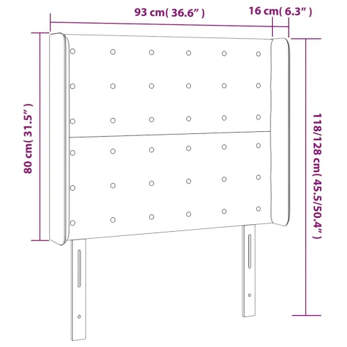 LED uzglavlje tamnoplavo 93x16x118/128 cm baršunasto - Tamno plava 93 x 16 x 118/128 cm Cijena