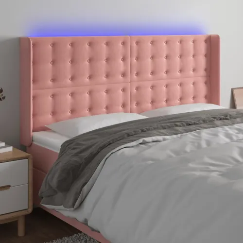 LED uzglavlje ružičasto 183x16x118/128 cm baršunasto - Ružičasta 183 x 16 x 118/128 cm Cijena