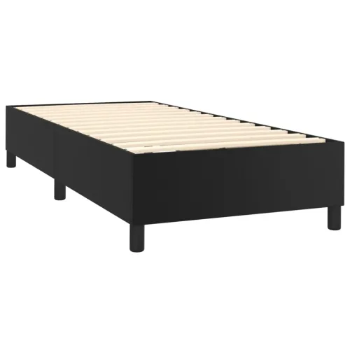 Boxspring - Krevet s oprugama i madracem crni 100x200 cm od umjetne kože - Crna 100 x 200 cm gumbi Cijena