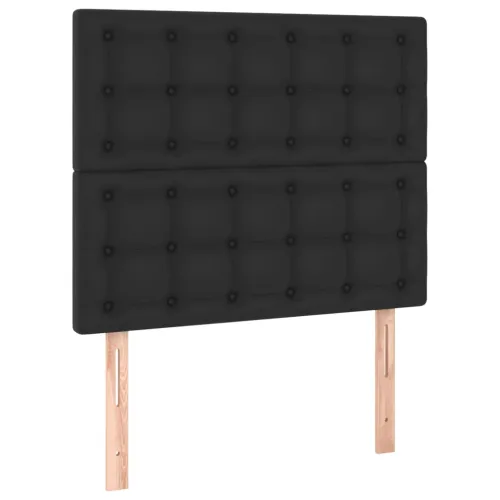 Boxspring - Krevet s oprugama i madracem crni 120 x 200 cm od umjetne kože - Crna 120 x 200 cm gumbi Cijena