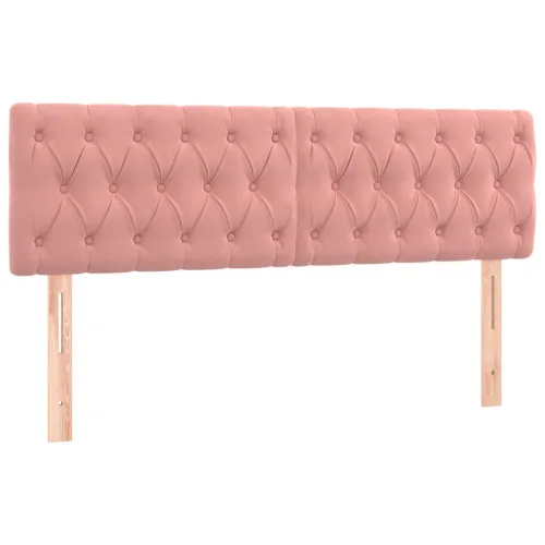 Boxspring - Krevet s oprugama i madracem ružičasti 140x200 cm baršunasti - Ružičasta 140 x 200 cm Dizajn s gumbima Cijena