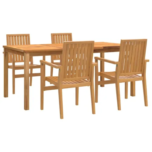 Vrtna garnitura - 5-dijelni vrtni blagovaonski set od masivne tikovine - Dužina stola 180 cm 4 Cijena