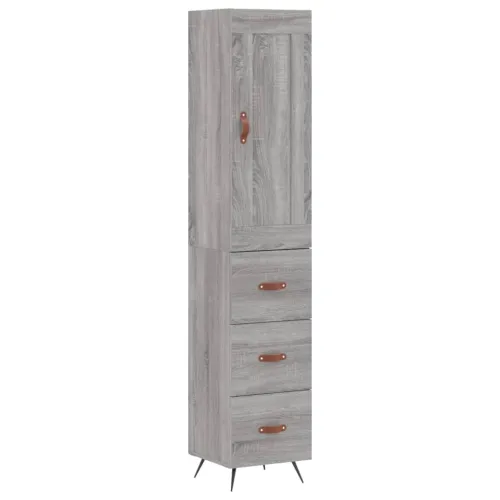 Visoka komoda siva sonome 34,5x34x180 cm od konstruiranog drva - Sivi hrast sonoma 1 3 ladice Cijena