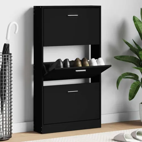 Ormarić za cipele crni 59x17x108 cm od konstruiranog drva - Crna 1 108 cm 1 Cijena