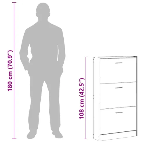 Ormarić za cipele crni 59x17x108 cm od konstruiranog drva - Crna 1 108 cm 1 Cijena