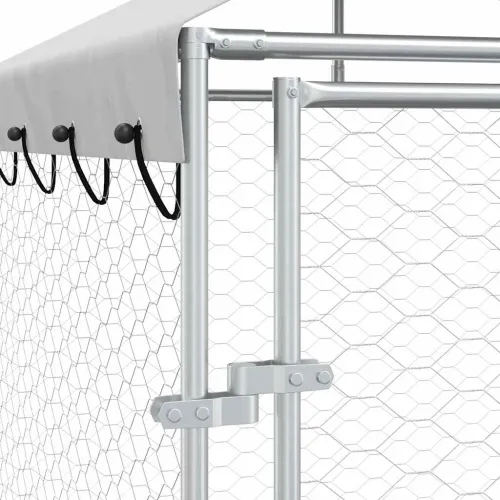 Vanjski kavez za pse s krovom srebrni 10x2x2,5m pocinčani čelik - 10 x 2 x 2.5 m Cijena