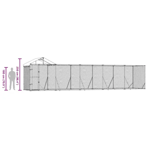 Vanjski kavez za pse s krovom srebrni 10x2x2,5m pocinčani čelik - 10 x 2 x 2.5 m Cijena