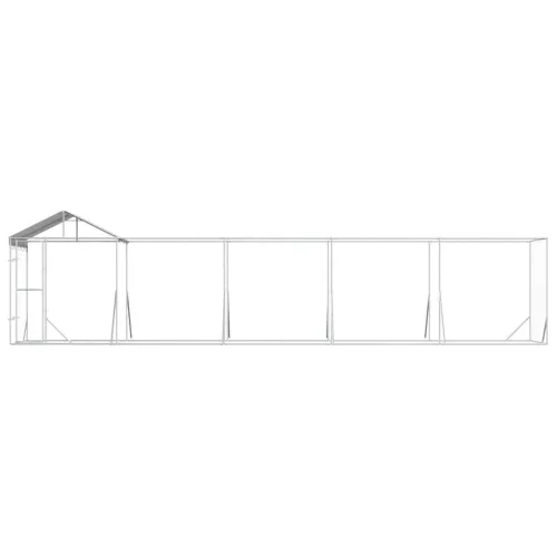 Vanjski kavez za pse s krovom srebrni 10x2x2,5m pocinčani čelik - 10 x 2 x 2.5 m Cijena