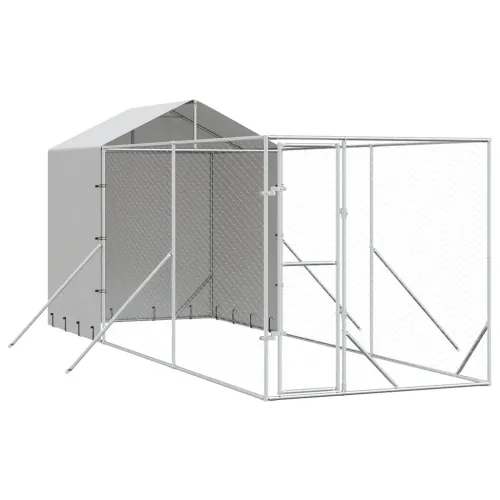 Vanjski kavez za pse s krovom srebrni 2x6x2,5 m pocinčani čelik - 2 x 6 x 2.5 m Cijena