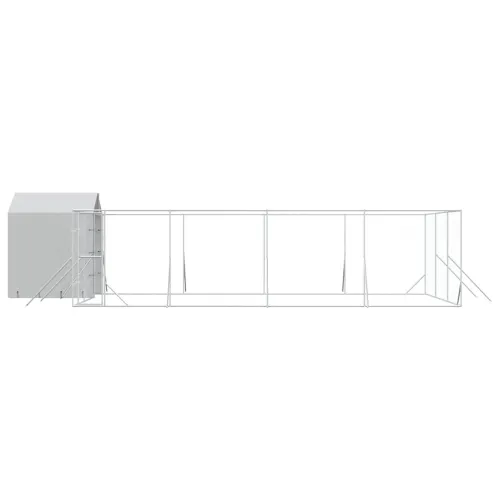 Vanjski kavez za pse s krovom srebrni 10x6x2,5m pocinčani čelik - 10 x 6 x 2.5 m Cijena
