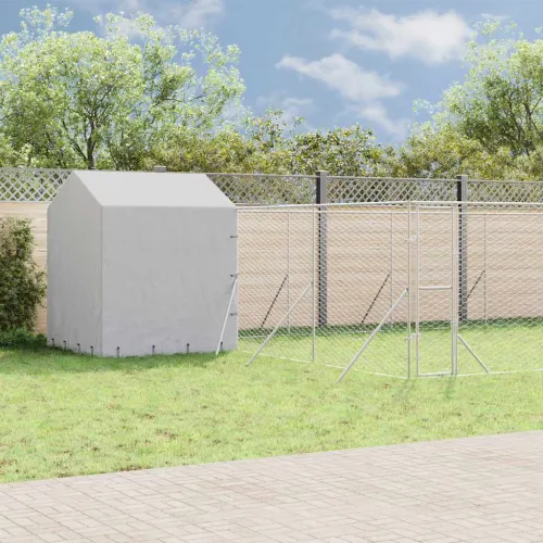 Vanjski kavez za pse s krovom srebrni 10x6x2,5m pocinčani čelik - 10 x 6 x 2.5 m Cijena