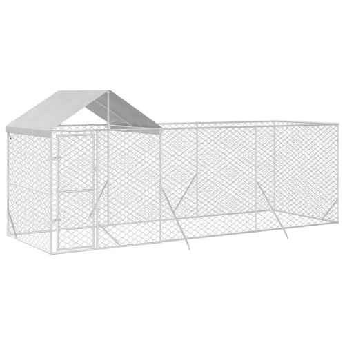 Vanjski kavez za pse s krovom srebrni 6x2x2,5 m pocinčani čelik - 6 x 2 x 2.5 m Cijena