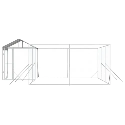 Vanjski kavez za pse s krovom srebrni 6x6x2,5 m pocinčani čelik - 6 x 6 x 2.5 m Cijena
