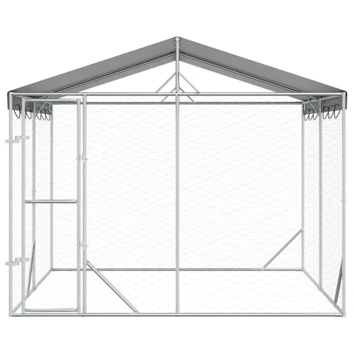 Vanjski kavez za pse s krovom srebrni 3x3x2,5 m pocinčani čelik - 3 x 3 x 2.5 m 1 Cijena