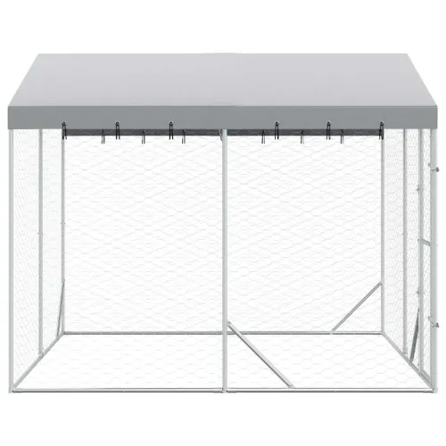 Vanjski kavez za pse s krovom srebrni 3x3x2,5 m pocinčani čelik - 3 x 3 x 2.5 m 1 Cijena