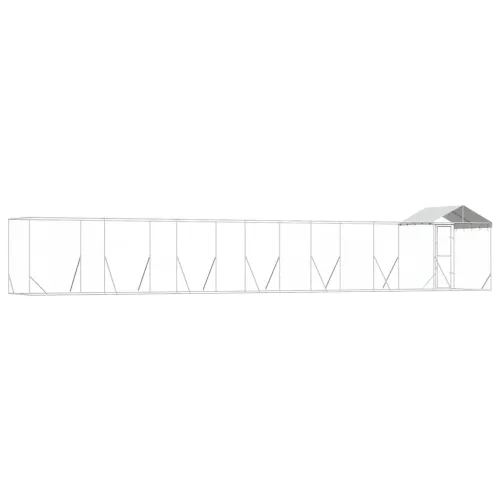 Vanjski kavez za pse s krovom srebrni 14x2x2,5m pocinčani čelik - 14 x 2 x 2.5 m Cijena