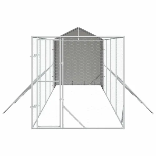 Vanjski kavez za pse s krovom srebrni 2x10x2,5m pocinčani čelik - 2 x 10 x 2.5 m Cijena