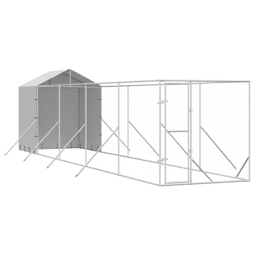 Vanjski kavez za pse s krovom srebrni 2x10x2,5m pocinčani čelik - 2 x 10 x 2.5 m Cijena