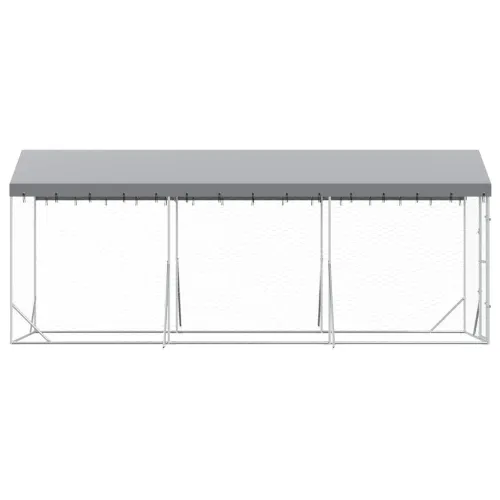 Vanjski kavez za pse s krovom srebrni 2x6x2,5 m pocinčani čelik - 2 x 6 x 2.5 m Cijena