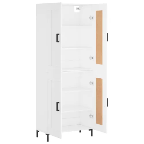 Visoka komoda bijela 69,5x34x180 cm konstruirano drvo - Bijela 1 2 drvena vrata Cijena